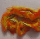  two tonned rabbit strips hot orange/ yellow Hareline 